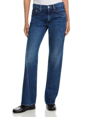 Mother The Bookie Mid Rise Twist Sneak Jeans in Did You Bring Me Anything