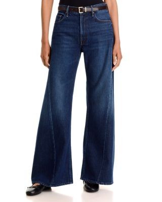Mother The Lemon Twist High Rise Wide Leg Jeans in Fresh Squeezed