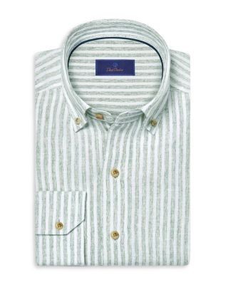 David Donahue Linen Stripe Sport Shirt