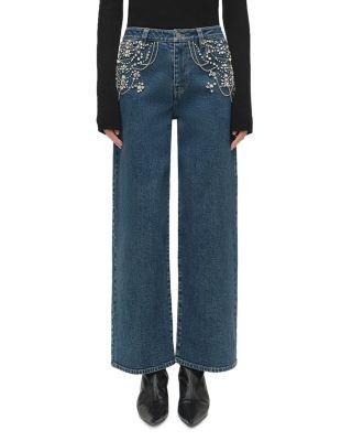 Simkhai Jude Mid Rise Embellished Jeans in Solana