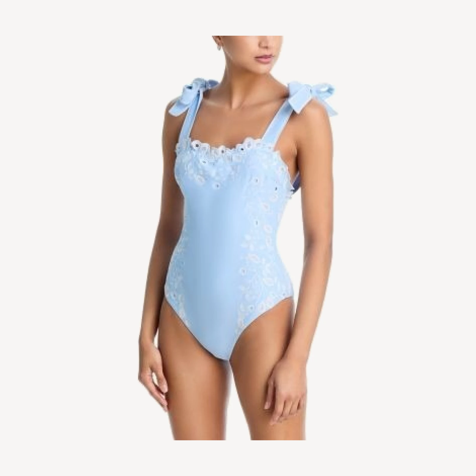 Simkhai Laurie Embroidered One Piece Swimsuit