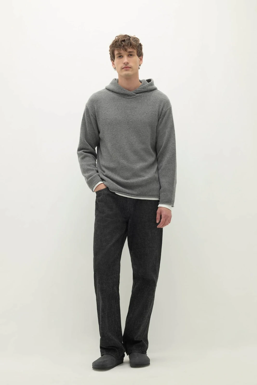 AURELIO CASHMERE HOODIE - THUNDER