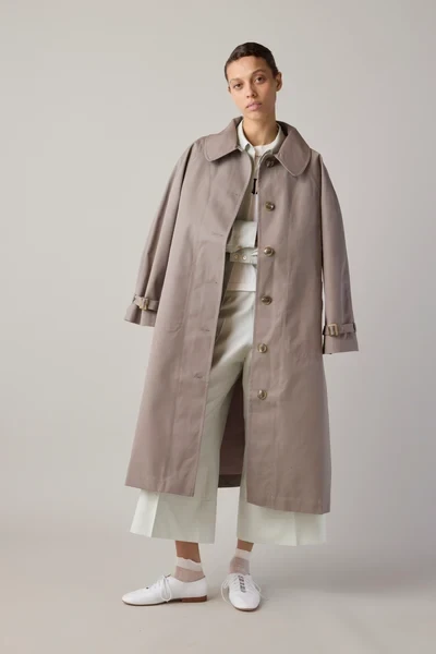 GODFREY TRENCH | TAUPE WITH PINK TECHNICAL COTTON