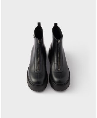 Prada Women's Leather Zipper Booties, photo 3