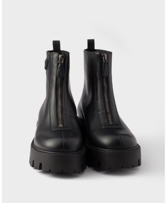 Prada Women's Leather Zipper Booties, photo 6