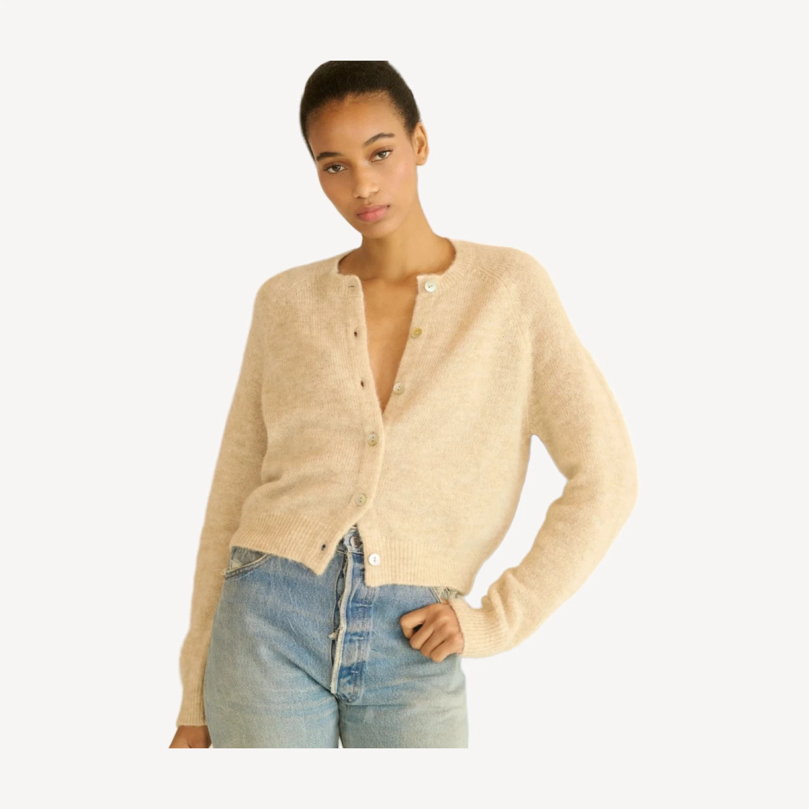 PETRA CARDIGAN -- HAZELNUT CREME