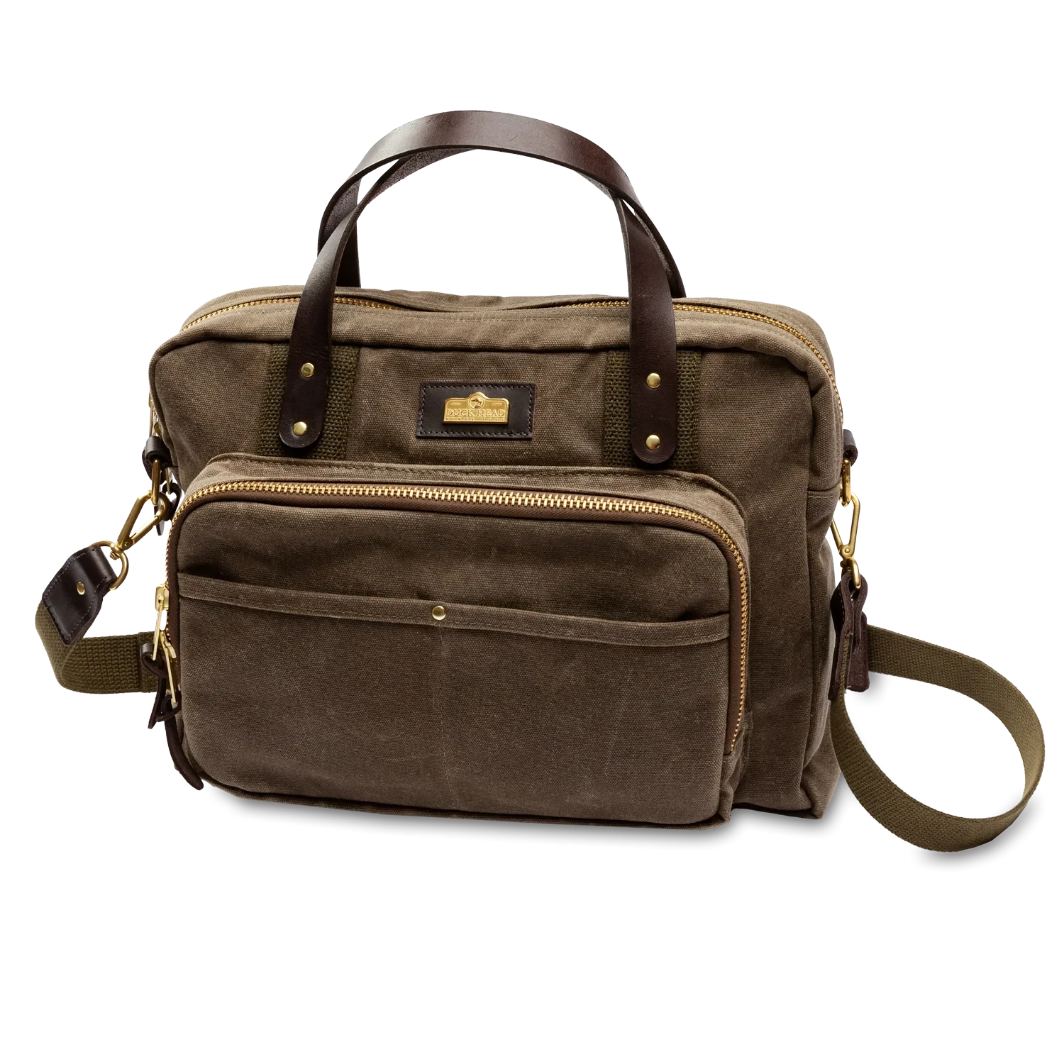 Waxed Canvas Laptop Bag - Field Brown