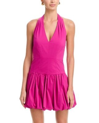 Simkhai Brooke Cotton Halter Mini Dress