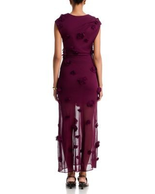 Simkhai Floral Applique Mesh Overlay Dress - Exclusive