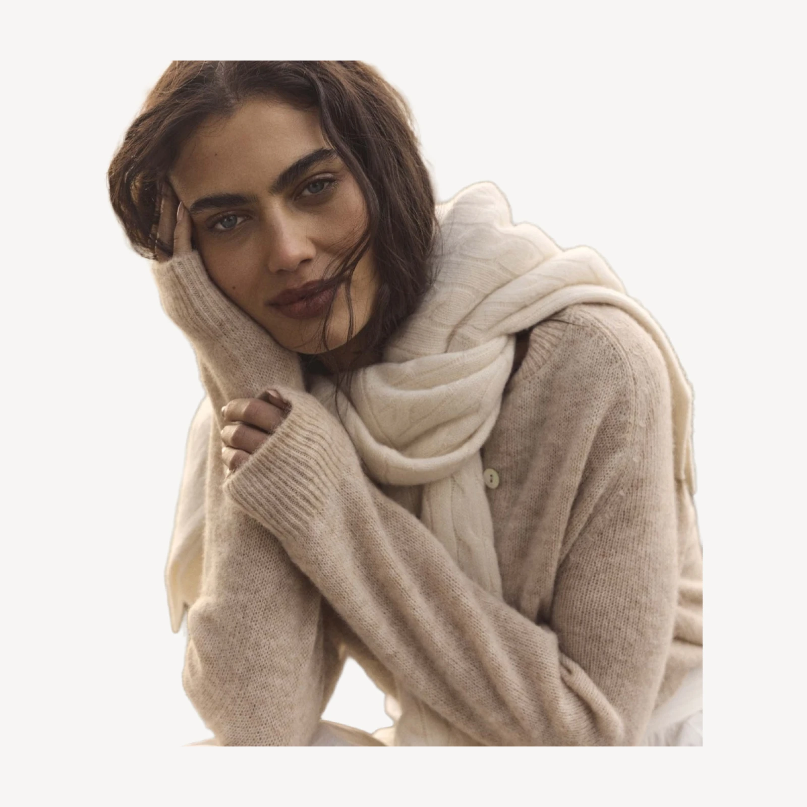 PETRA CARDIGAN -- HAZELNUT CREME