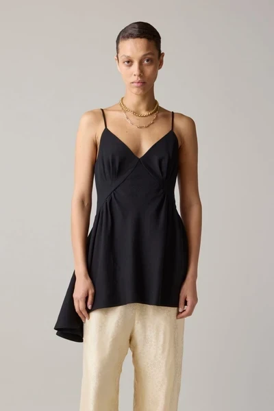 GAIL TOP | BLACK VISCOSE LINEN