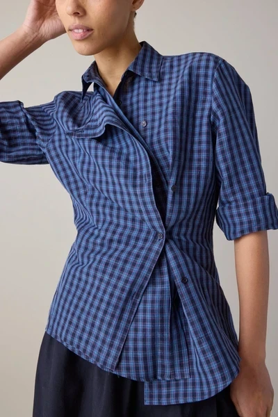 JOANNA SHIRT | CORNFLOWER & NAVY PLAID