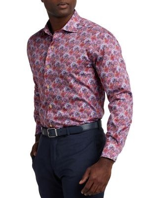 David Donahue Floral Print Shirt