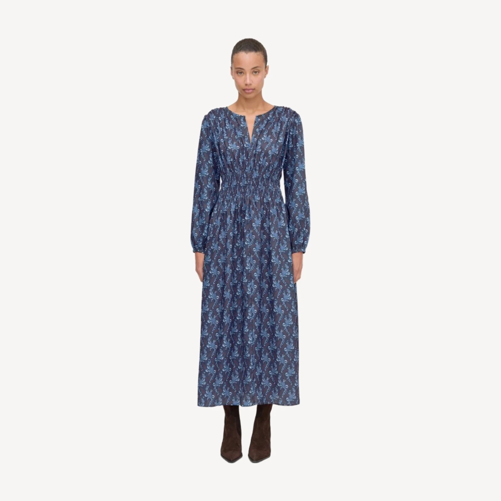 The Rosely Dress - Navy Cala Paisley