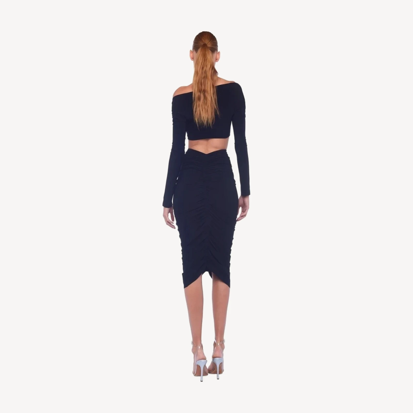 SHIRRED SKIRT TO KNEE
