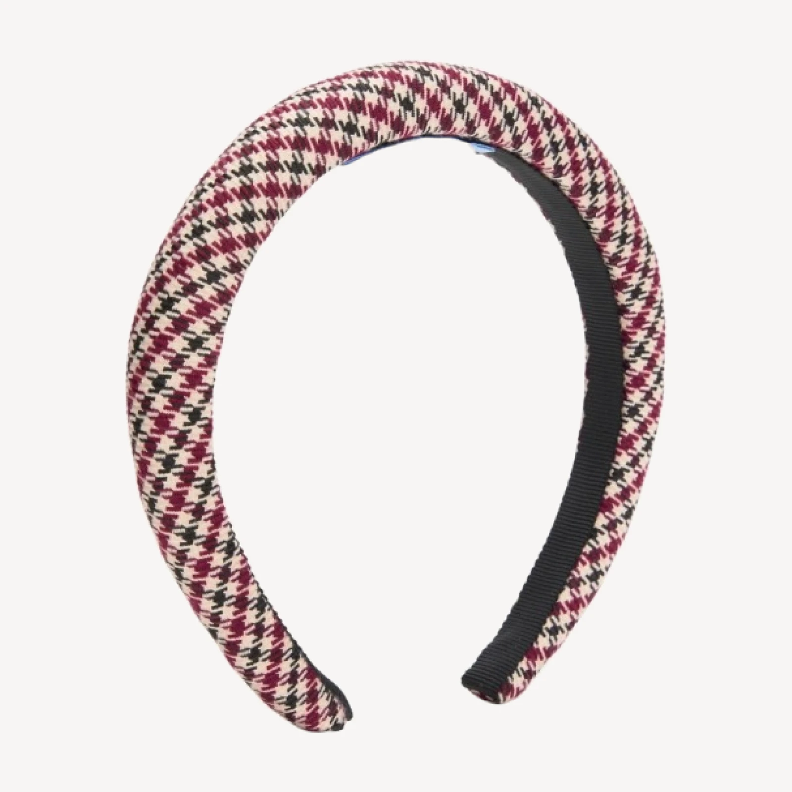 The Cleo Headband - Burgundy Holmes Houndstooth