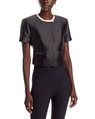 Simkhai Naelle Tipped Short Sleeve Top