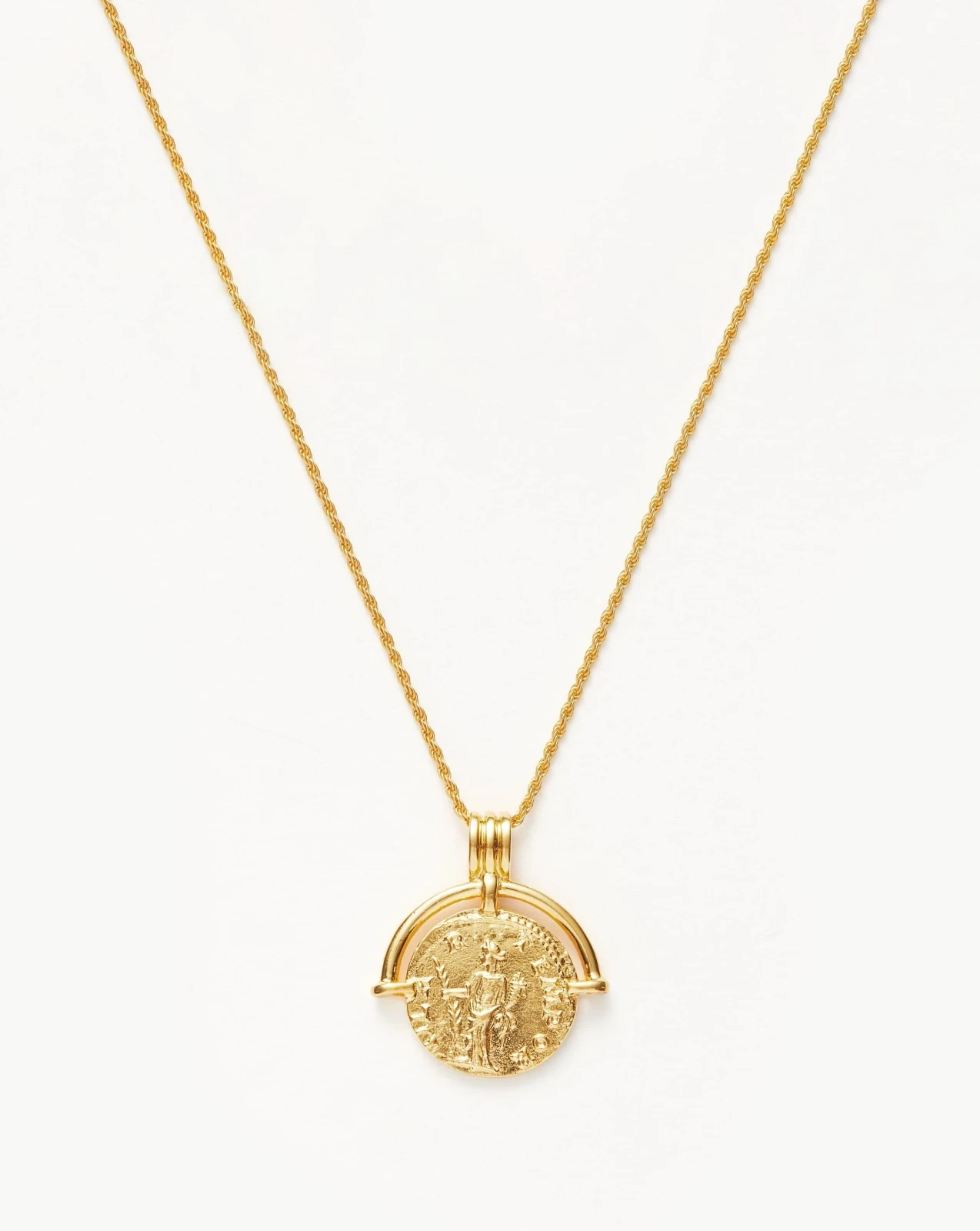 Lucy Williams Engravable Roman Arc Coin Necklace | 18ct Gold Plated