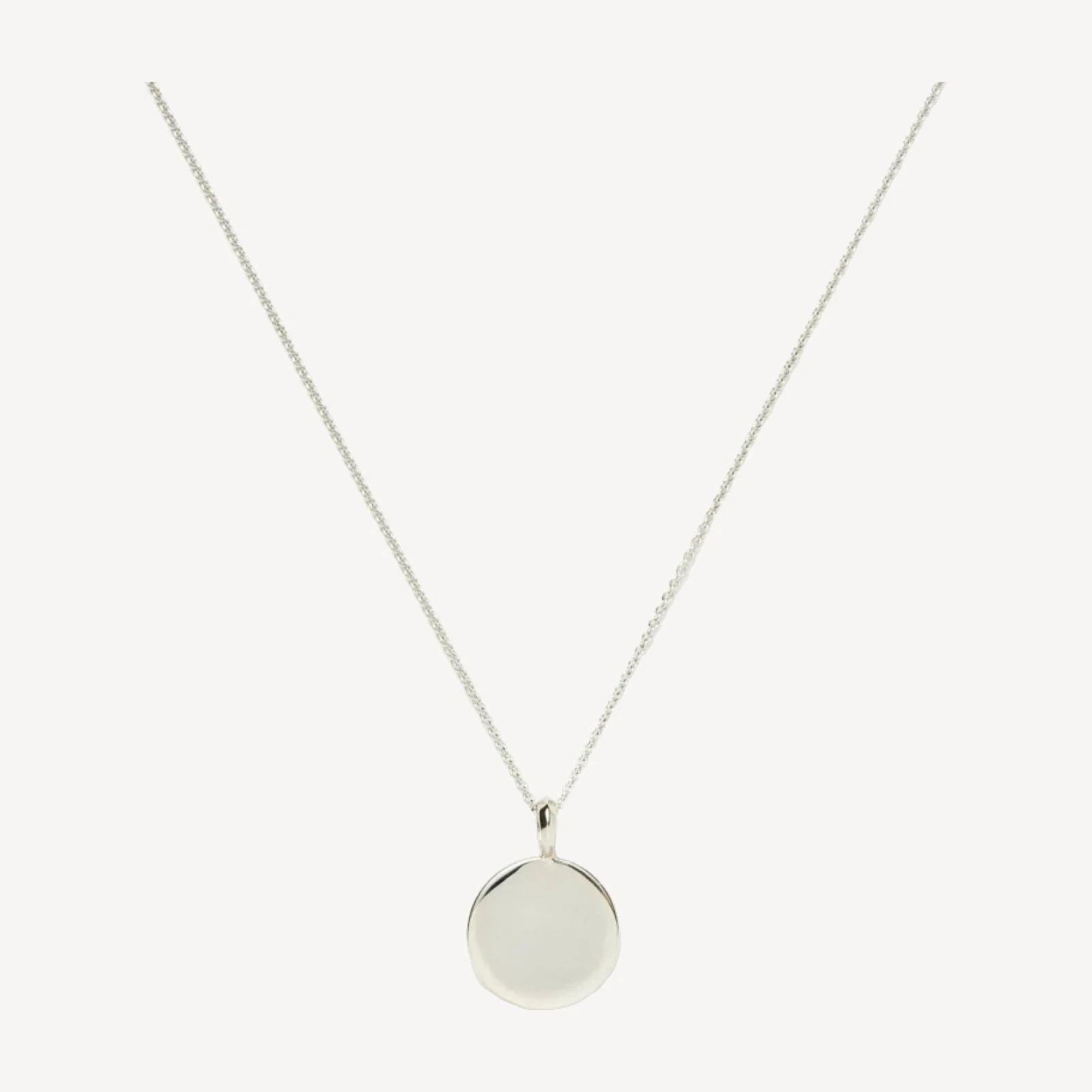 Engravable Round Necklace | Sterling Silver
