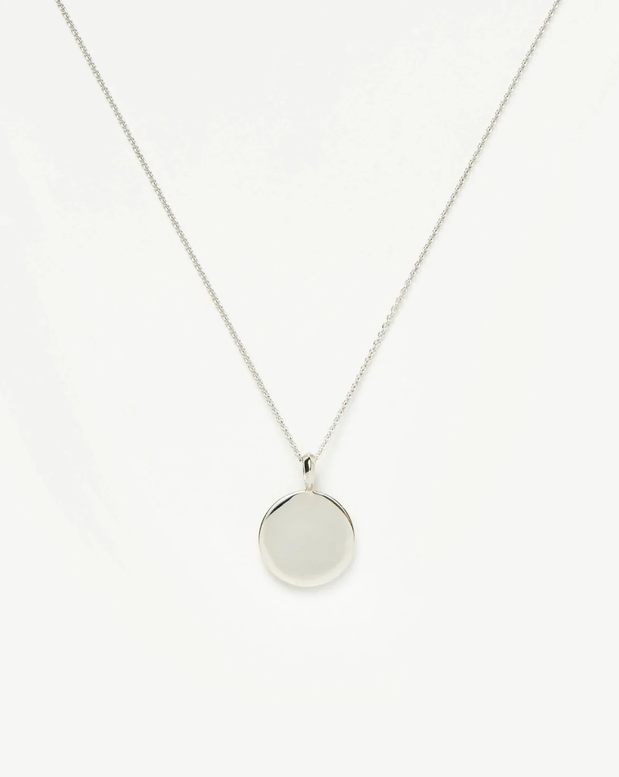 Engravable Round Necklace | Sterling Silver