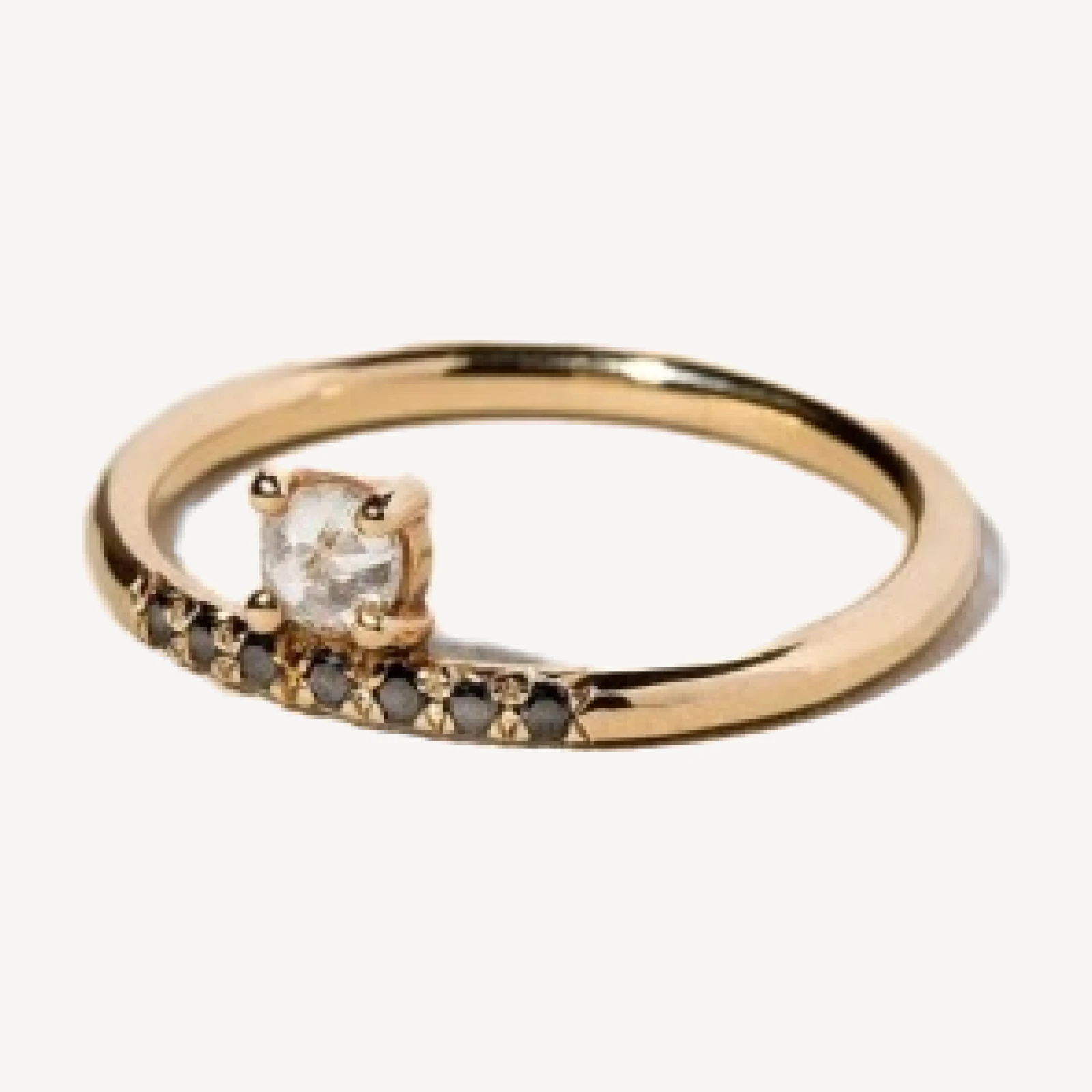 Stacked Ring - White & Black Diamond