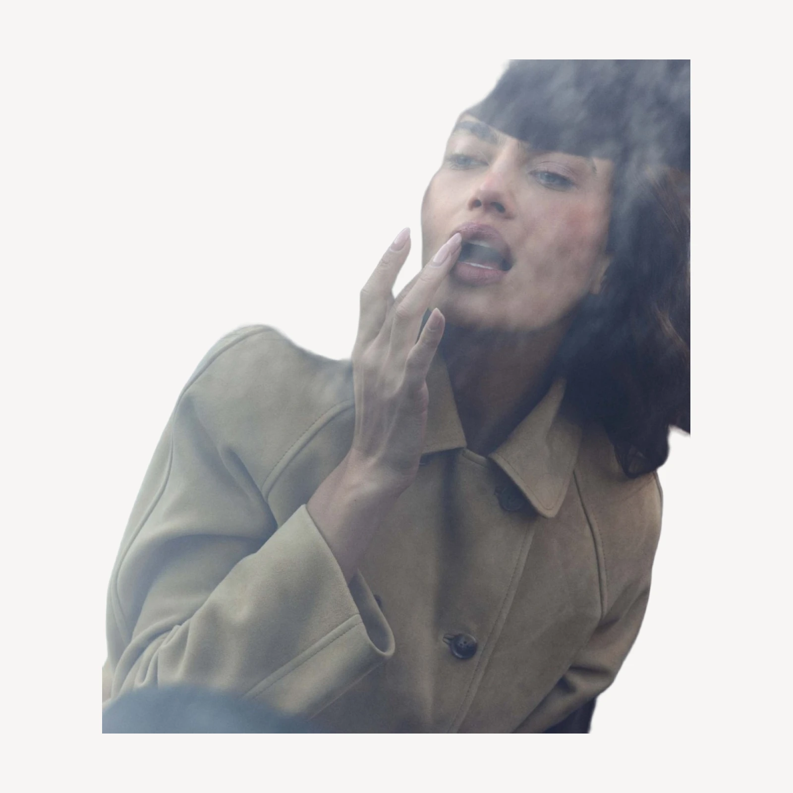 HUTTON SUEDE TRENCH -- BLONDE