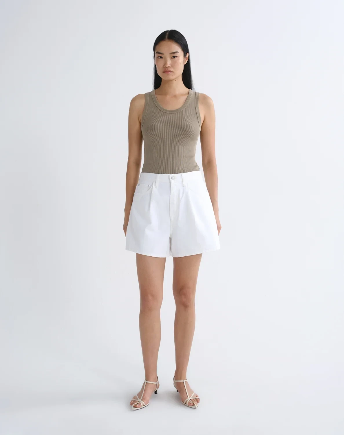 Rhoda Pleated A-Line Short in Milkshake