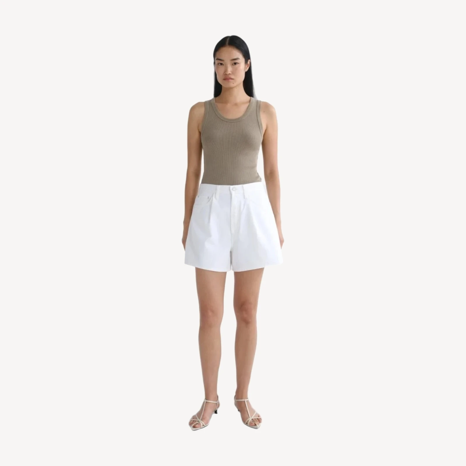 Rhoda Pleated A-Line Short in Milkshake
