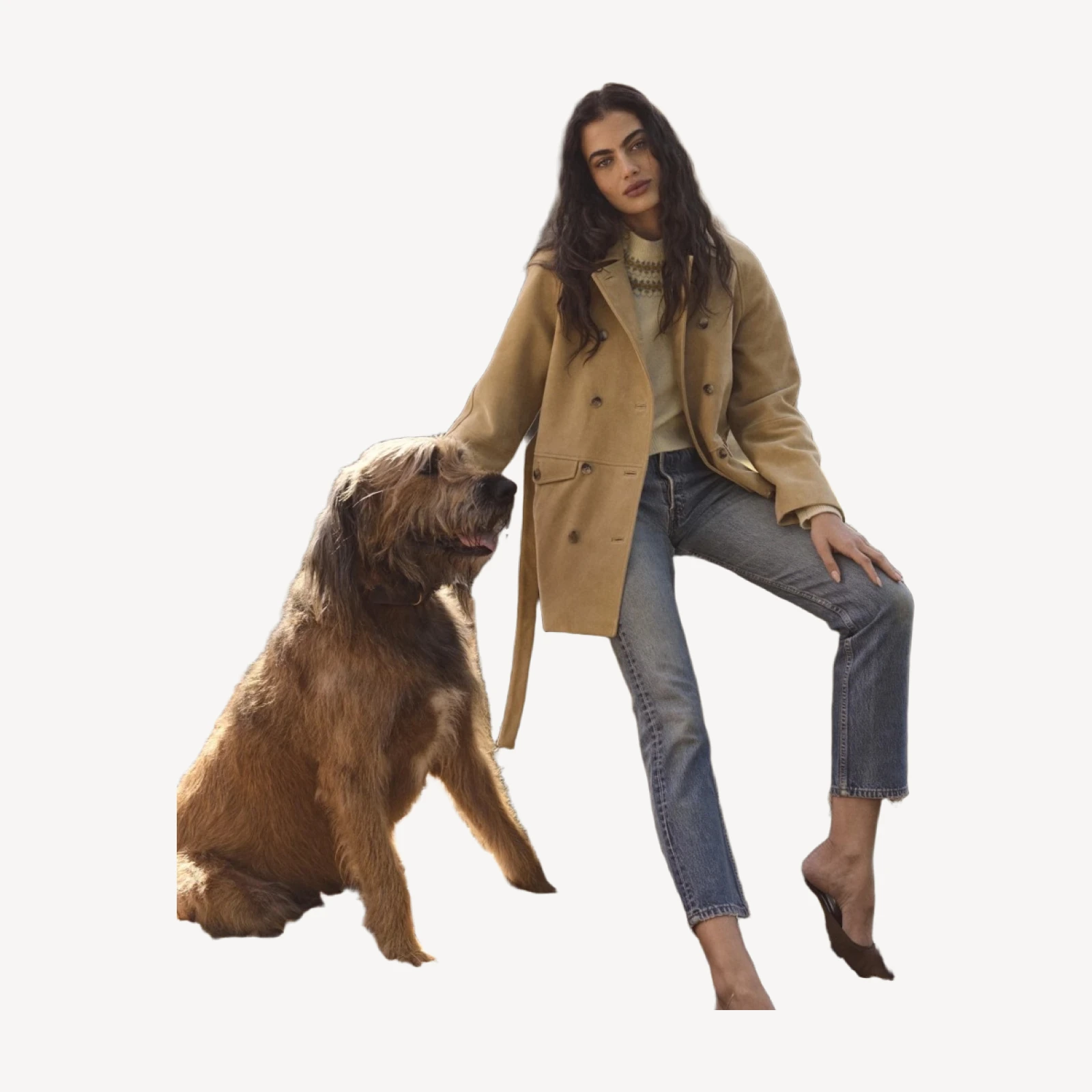 HUTTON SUEDE TRENCH -- BLONDE