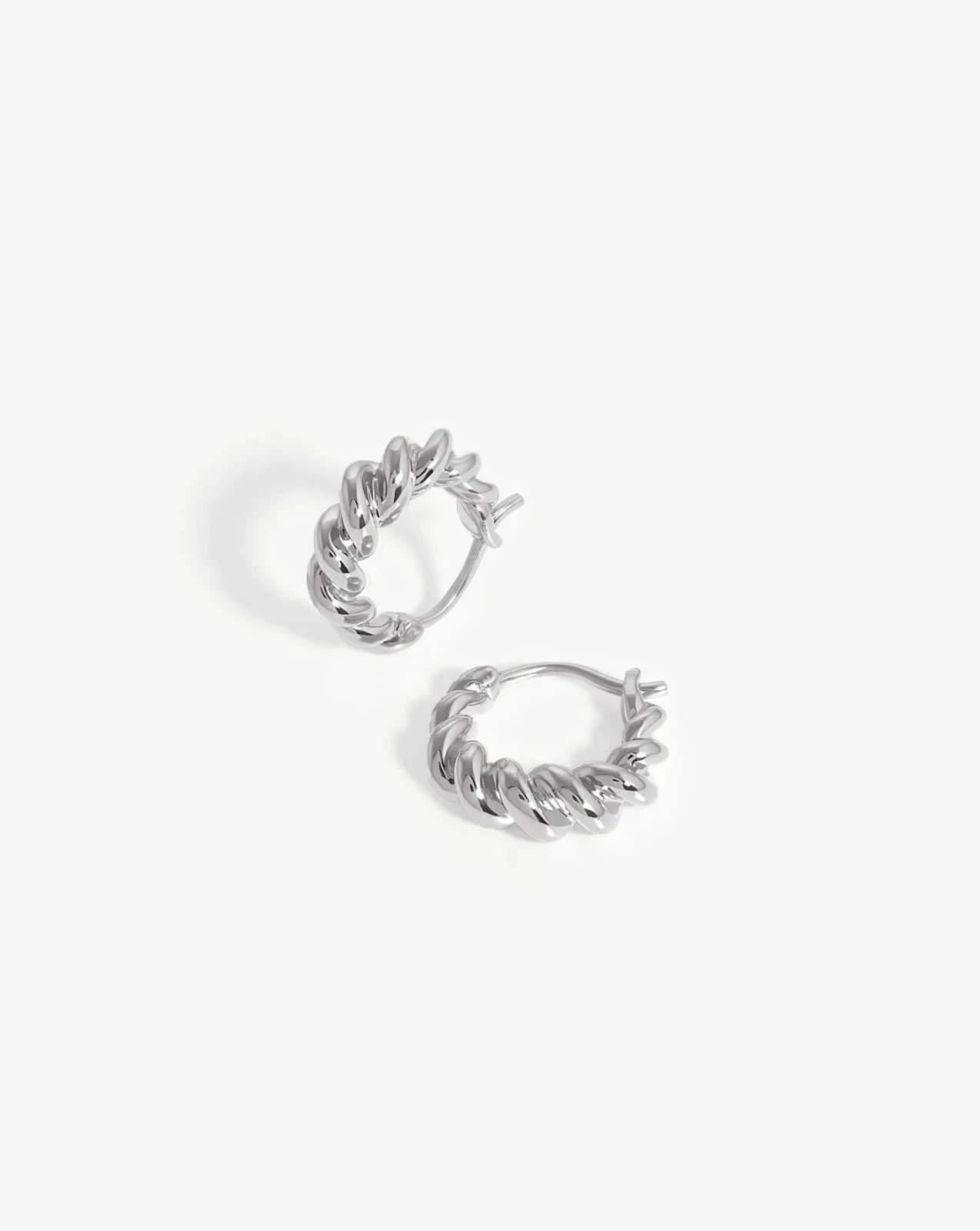 Small Tidal Hoop Earrings | Silver Plated