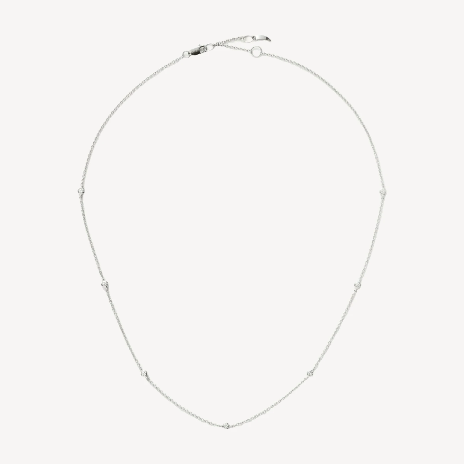 Solid Gold Floating Diamond Necklace | 14ct White Gold