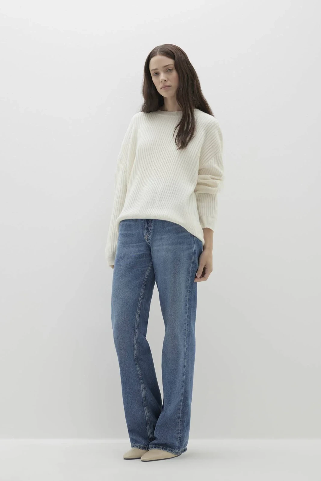 CAMPBELL RIBBED CASHMERE SWEATER - ECRU