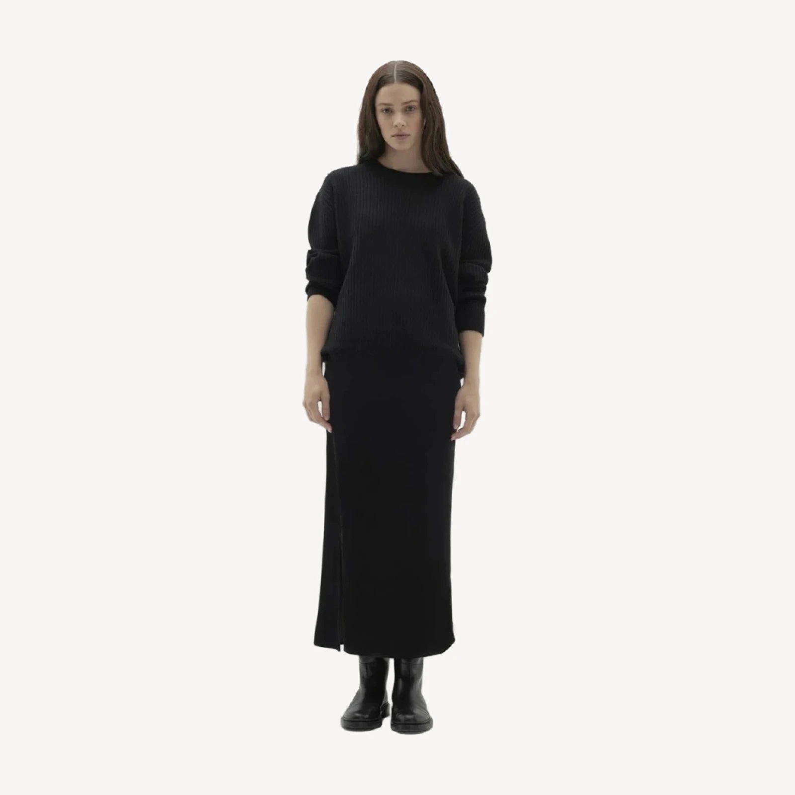 CAMPBELL RIBBED CASHMERE SWEATER - BLACK