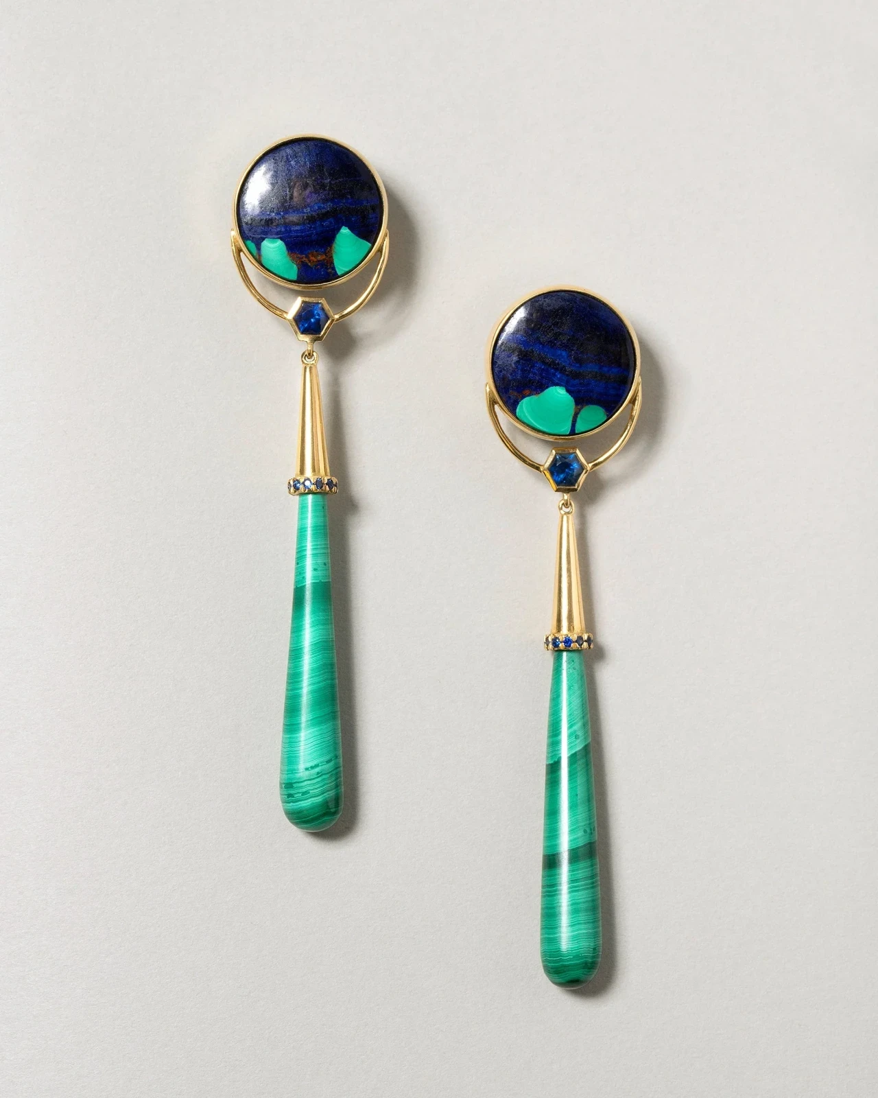 Gum Drop Azurite Malachite Earrings