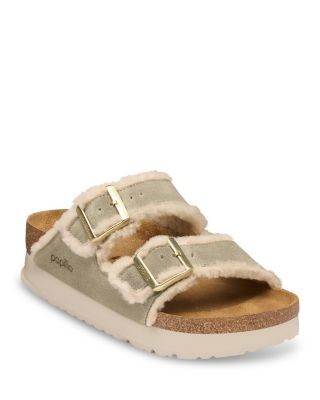 Birkenstock Women's Arizona Suede Shearling Lined Platform Sandals
