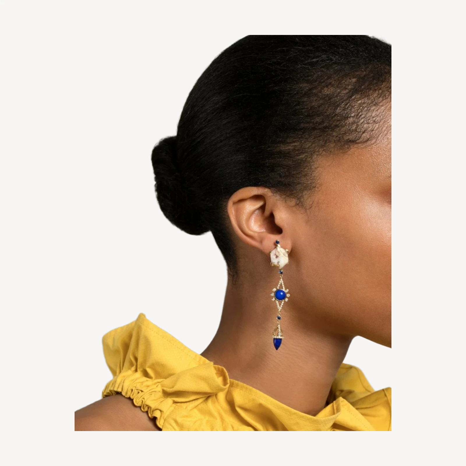 Agate & Lapis Drop Earrings