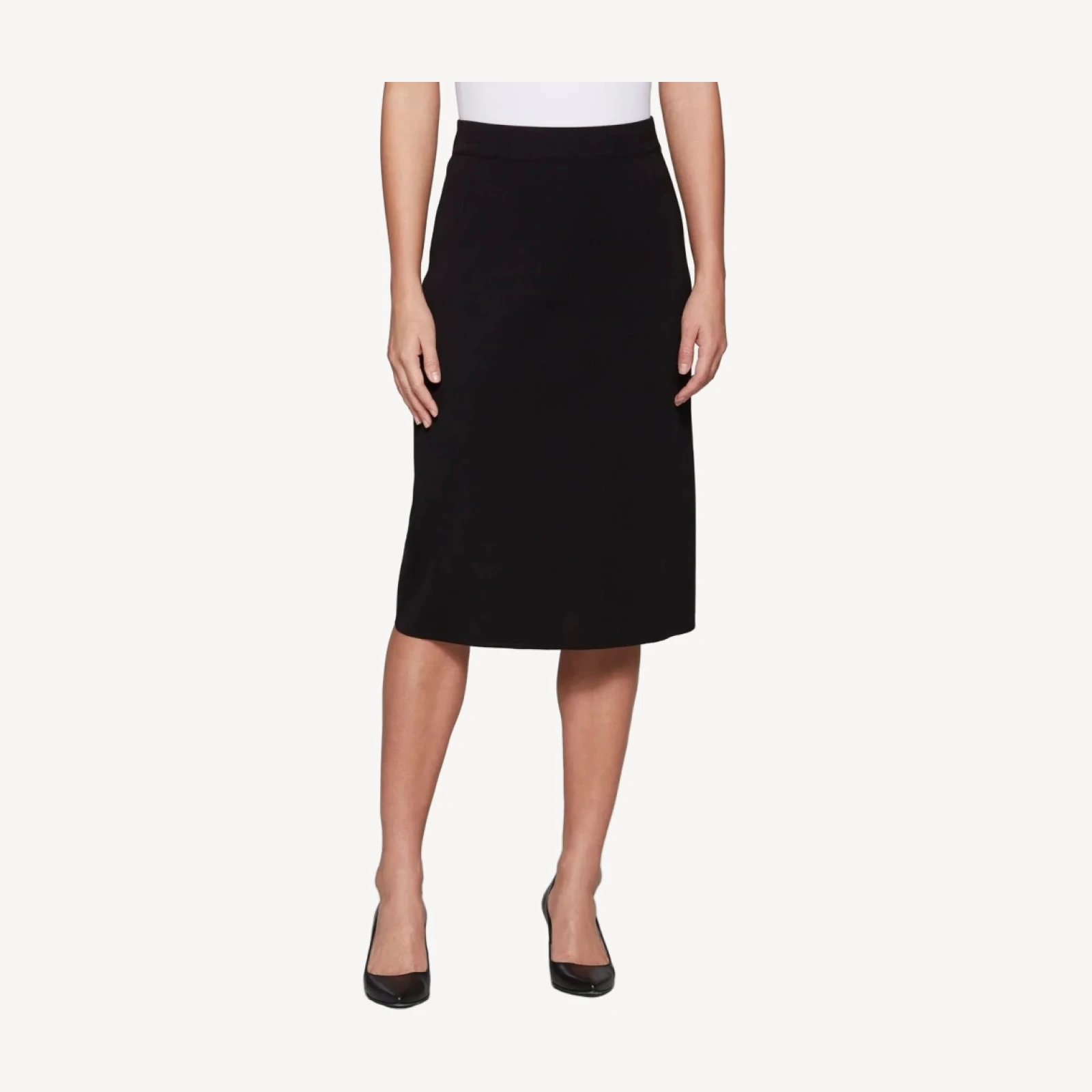 27" Straight Mylana Knit Skirt, Black - True Fit