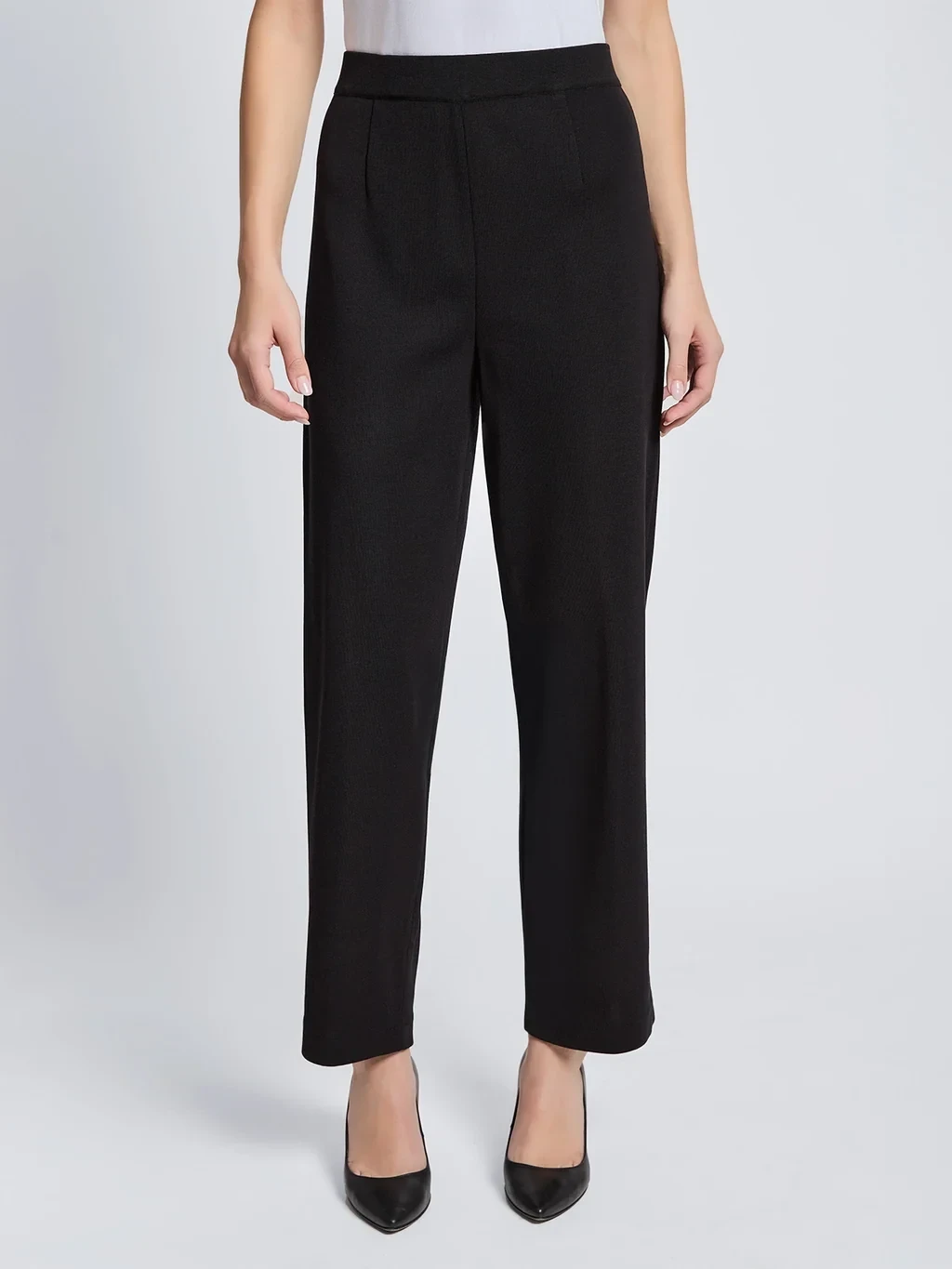Nancy Straight Leg Mylana Knit Pant, Black - True Fit