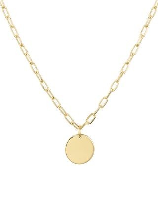 Aqua Circle Pendant Necklace, 18 - Exclusive