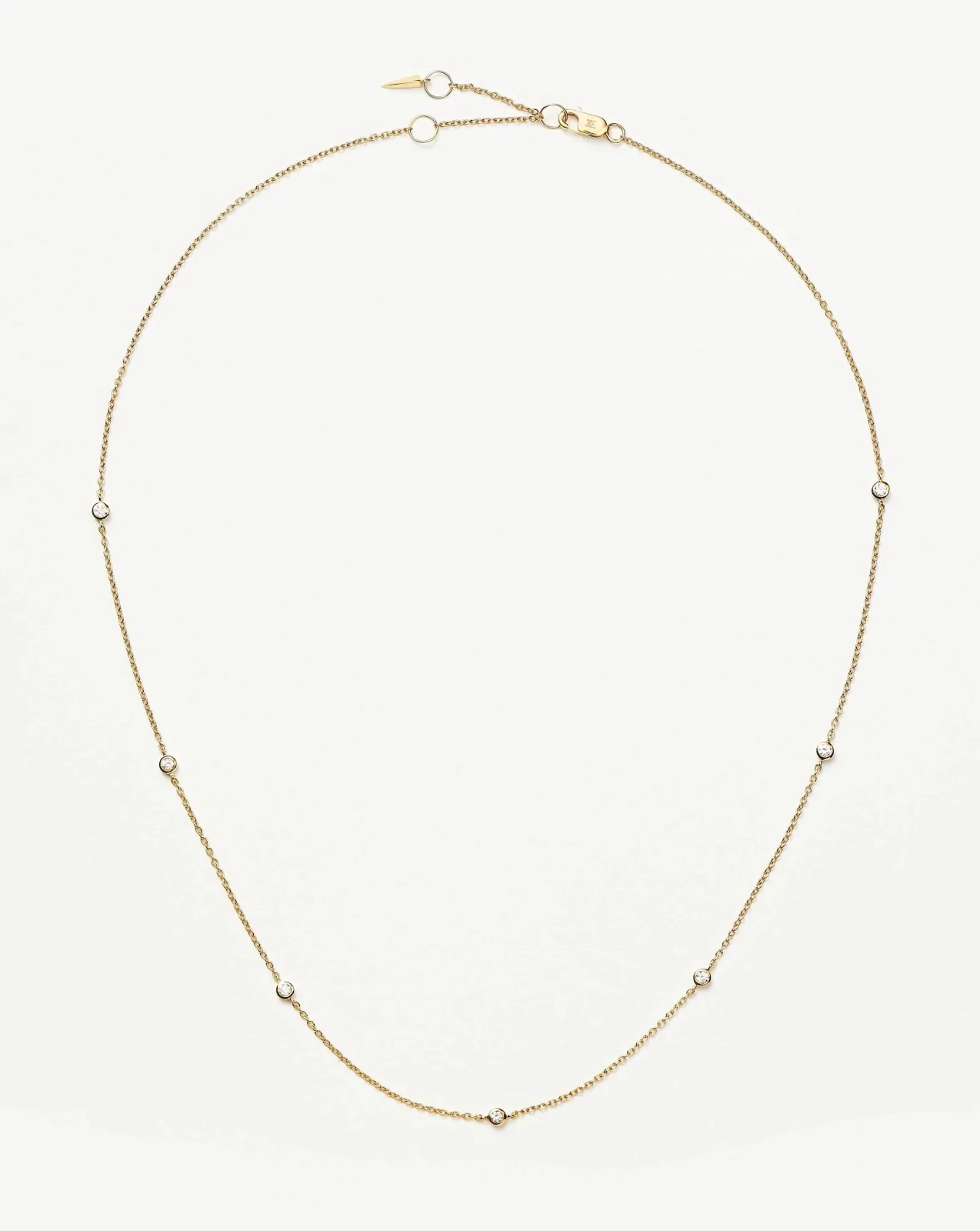 Solid Gold Floating Diamond Necklace | 14ct Solid Gold