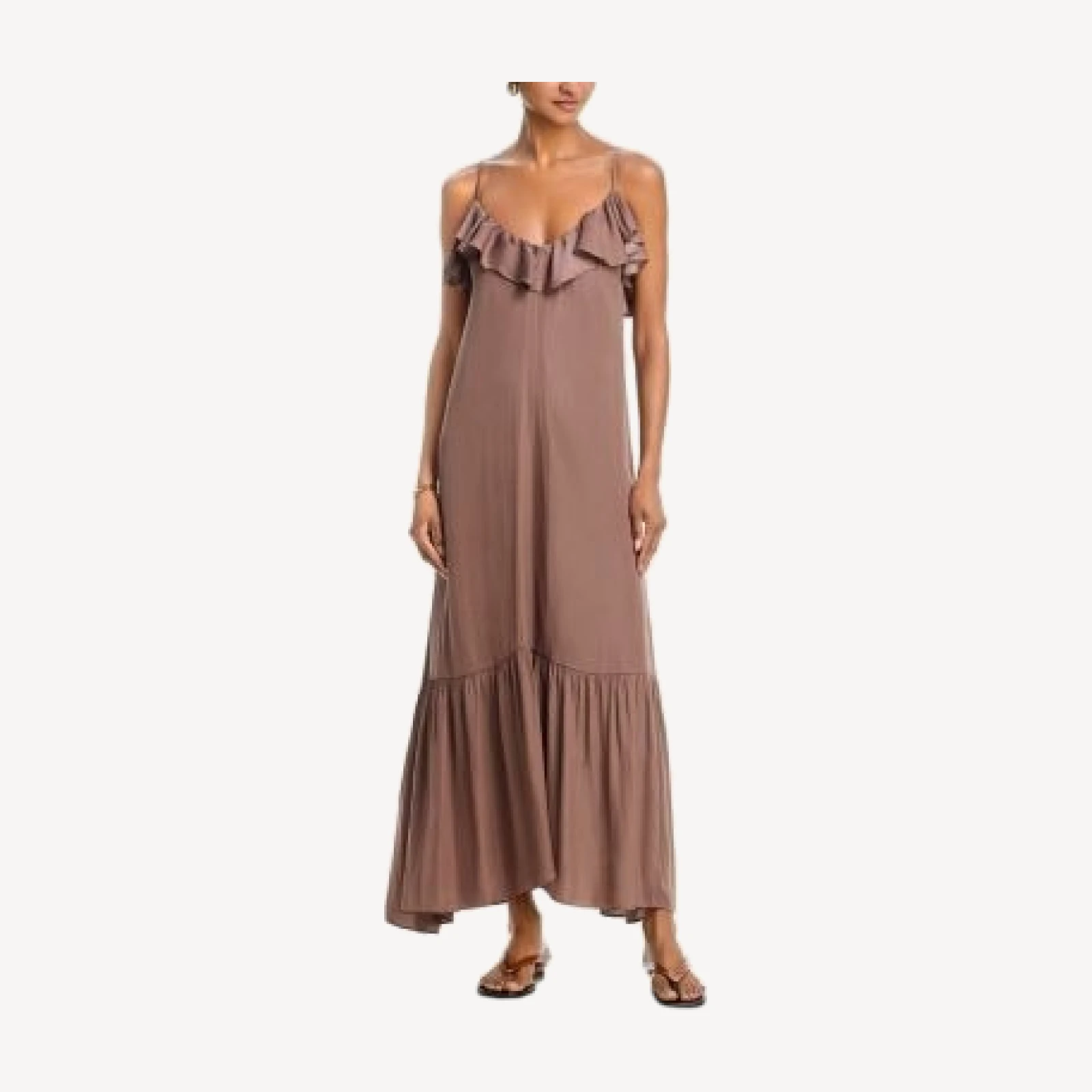 Aqua Ruffled Maxi Dress - Exclusive