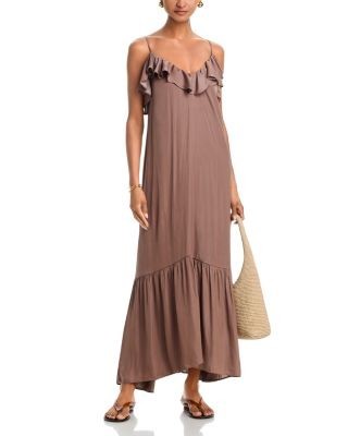 Aqua Ruffled Maxi Dress - Exclusive