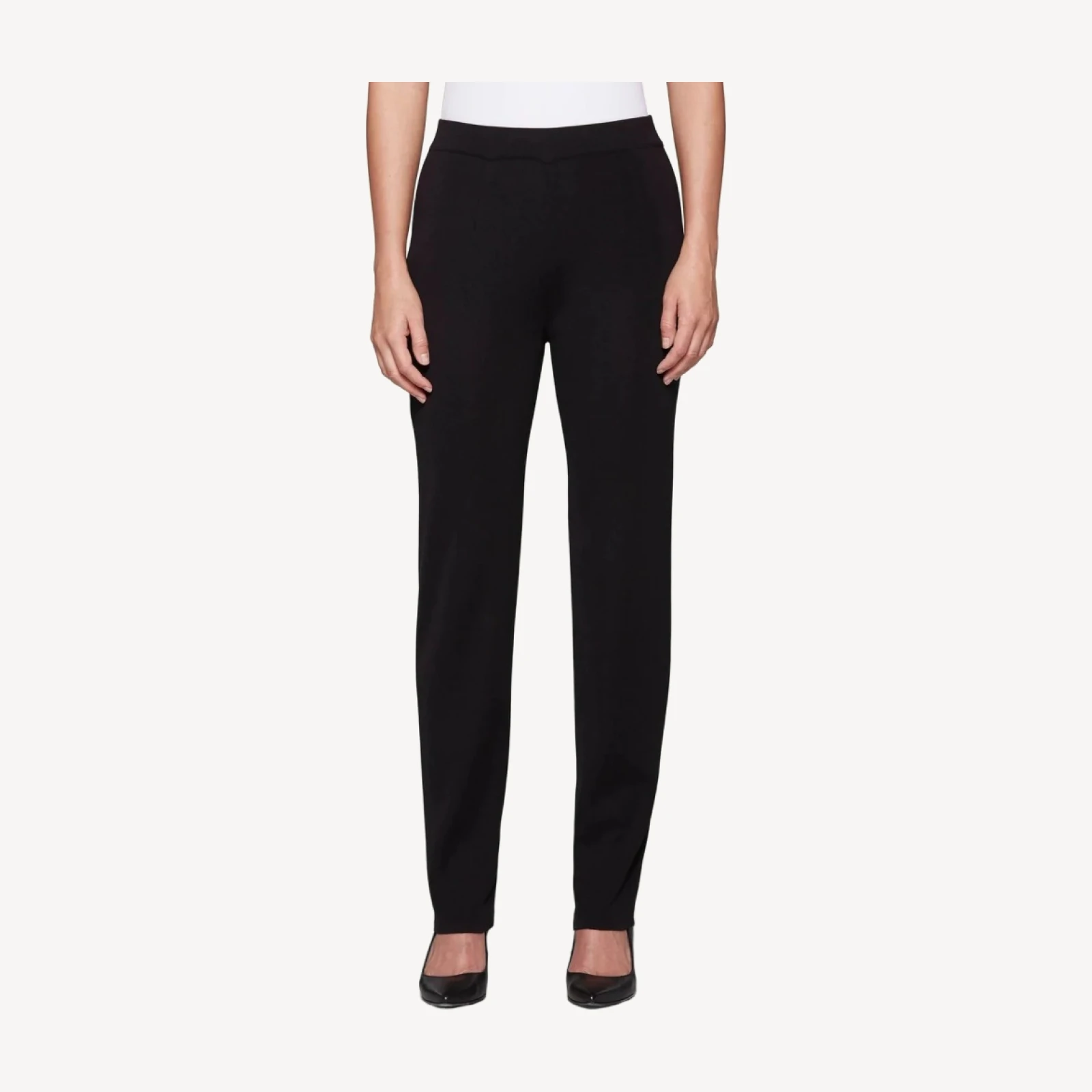 Nancy Straight Leg Mylana Knit Pant, Black - True Fit