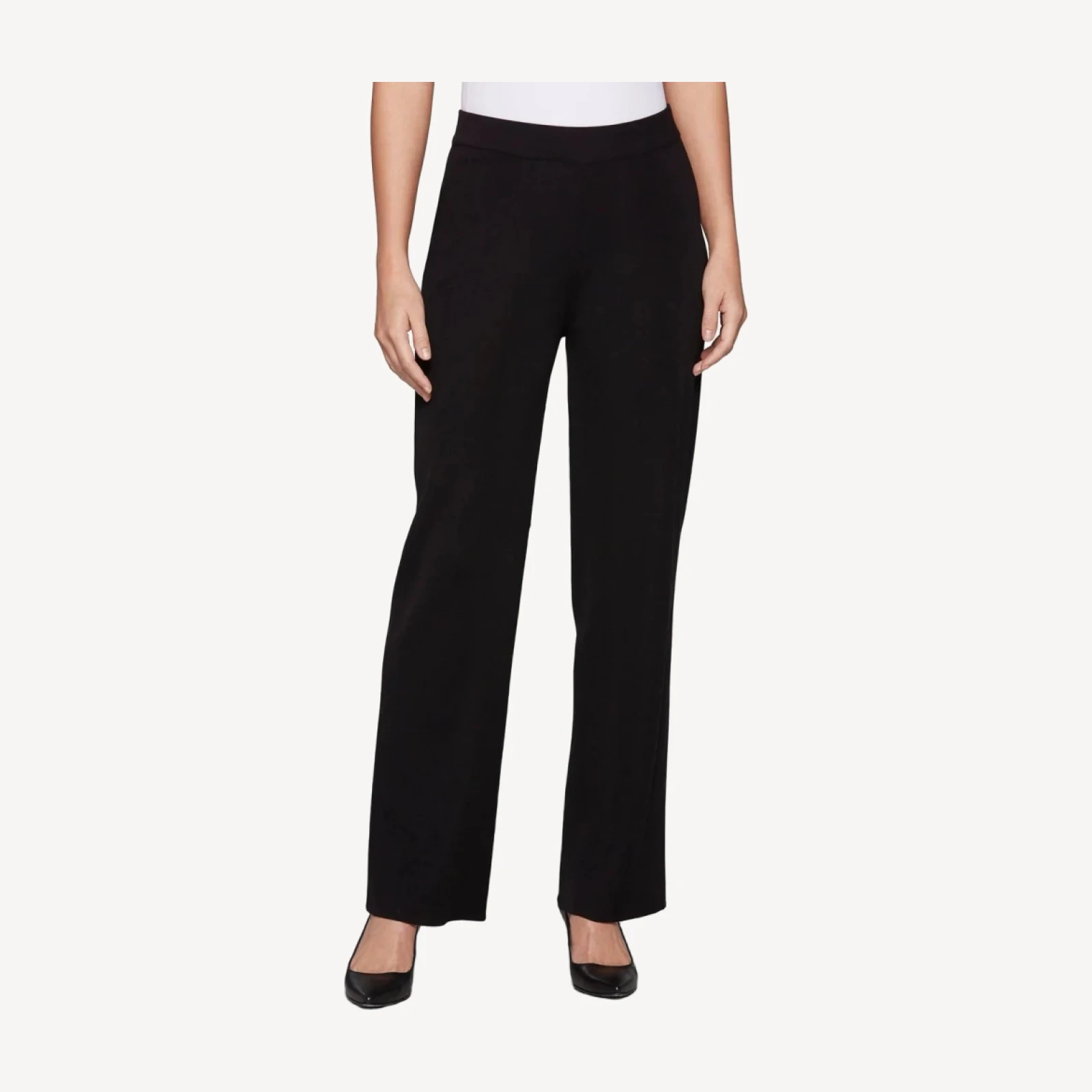 Nancy Wide Leg Mylana Knit Pant, Black - True Fit