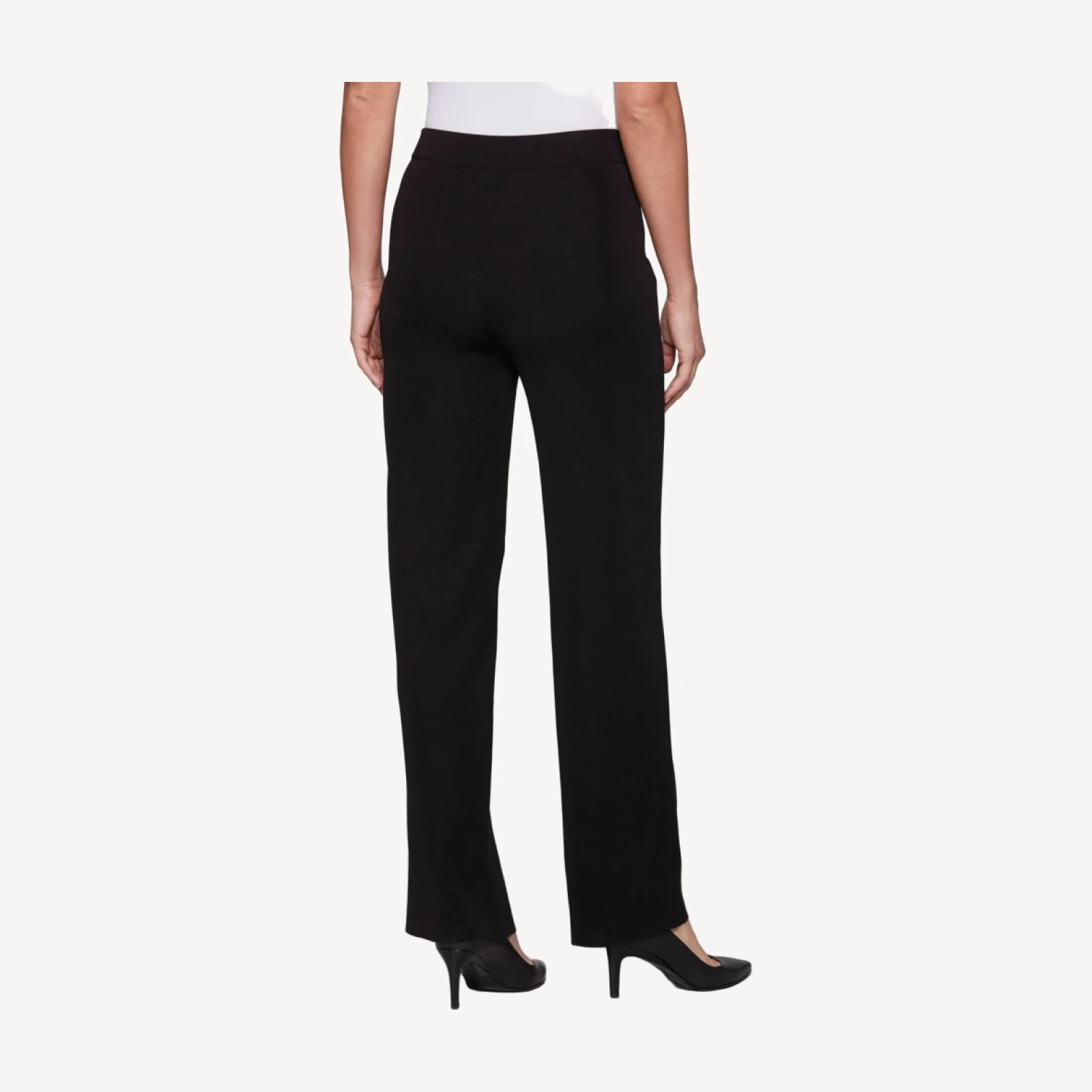 Nancy Wide Leg Mylana Knit Pant, Black - True Fit