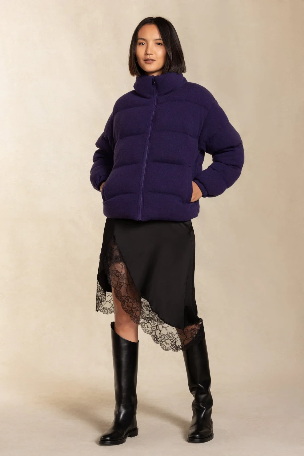 RACHEL PUFFER JACKET - PLUM