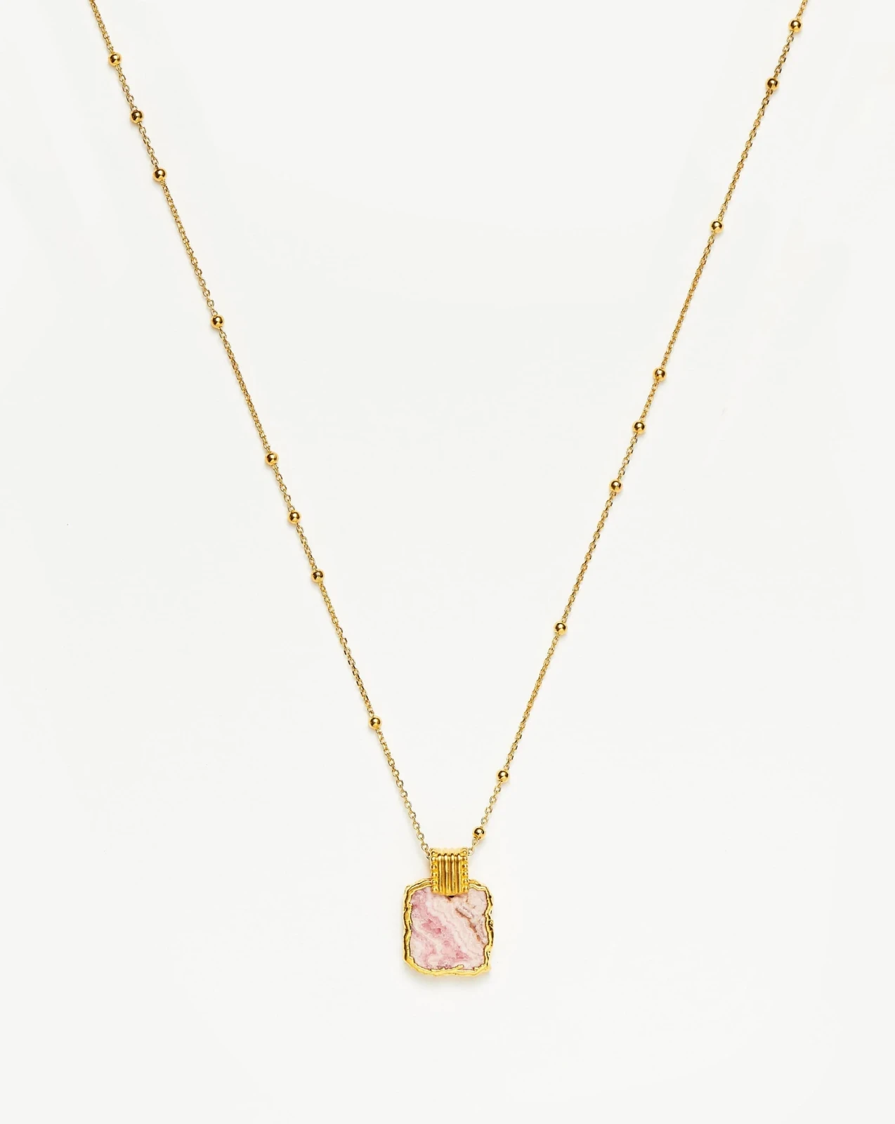 Lena Charm Necklace | 18ct Gold Plated/Rhodochrosite
