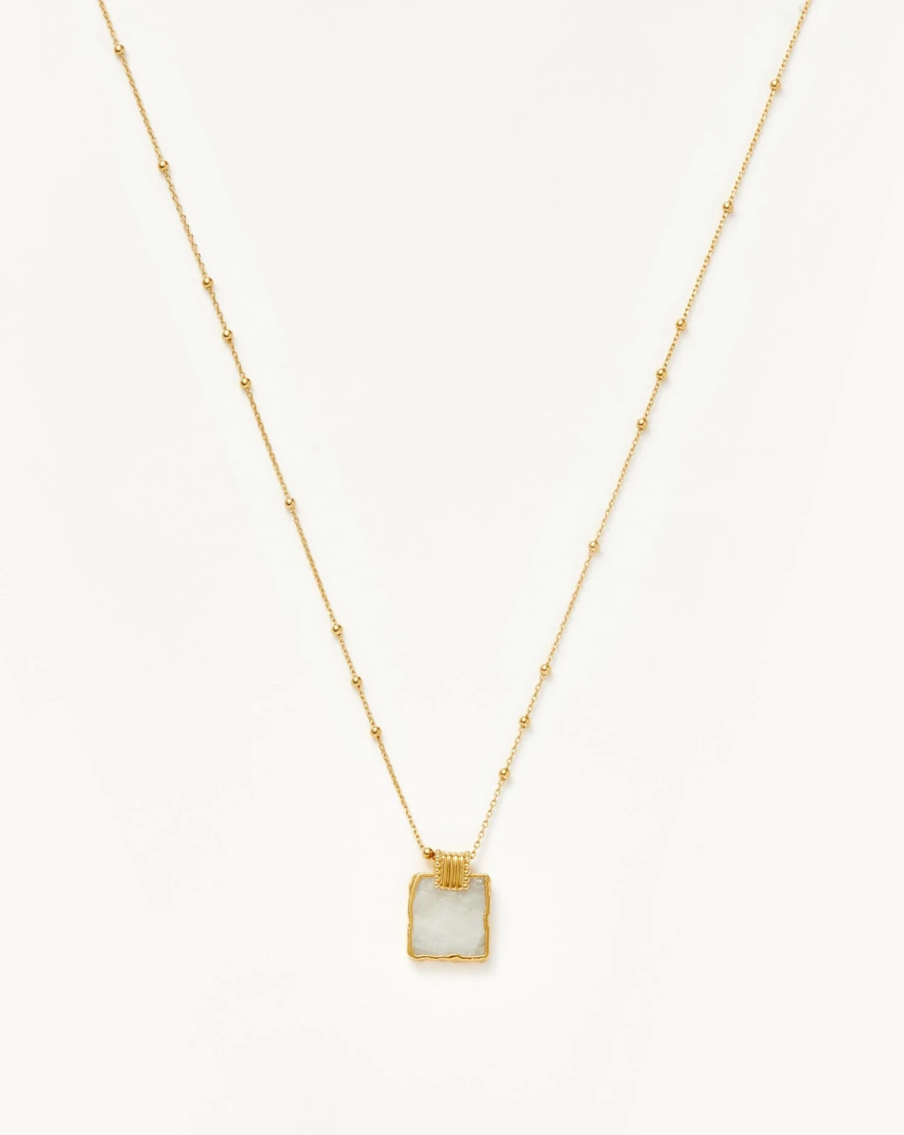 Lena Charm Necklace | 18ct Gold Plated/Rainbow Moonstone