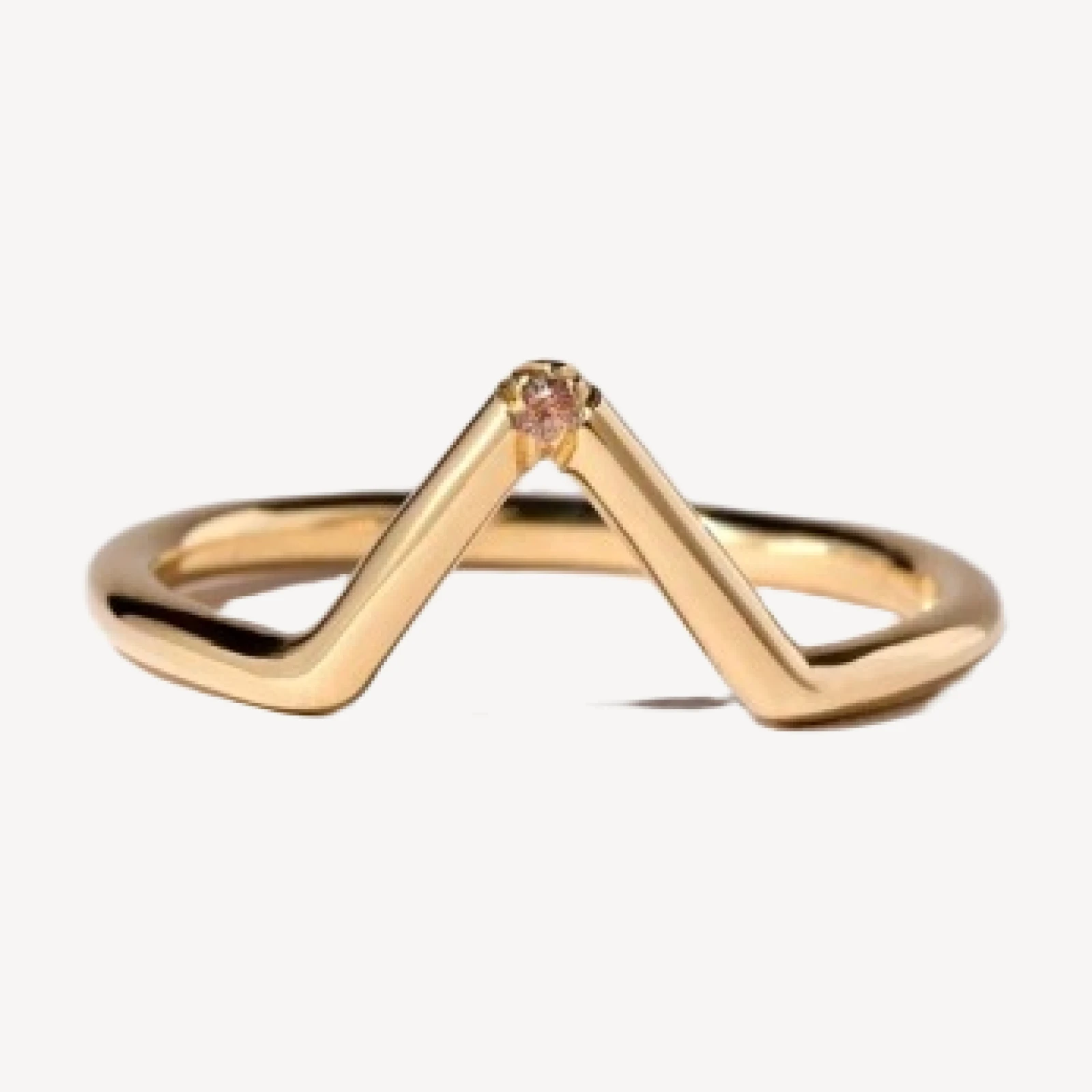 Triangle Band - Single Burnish-Set Stone