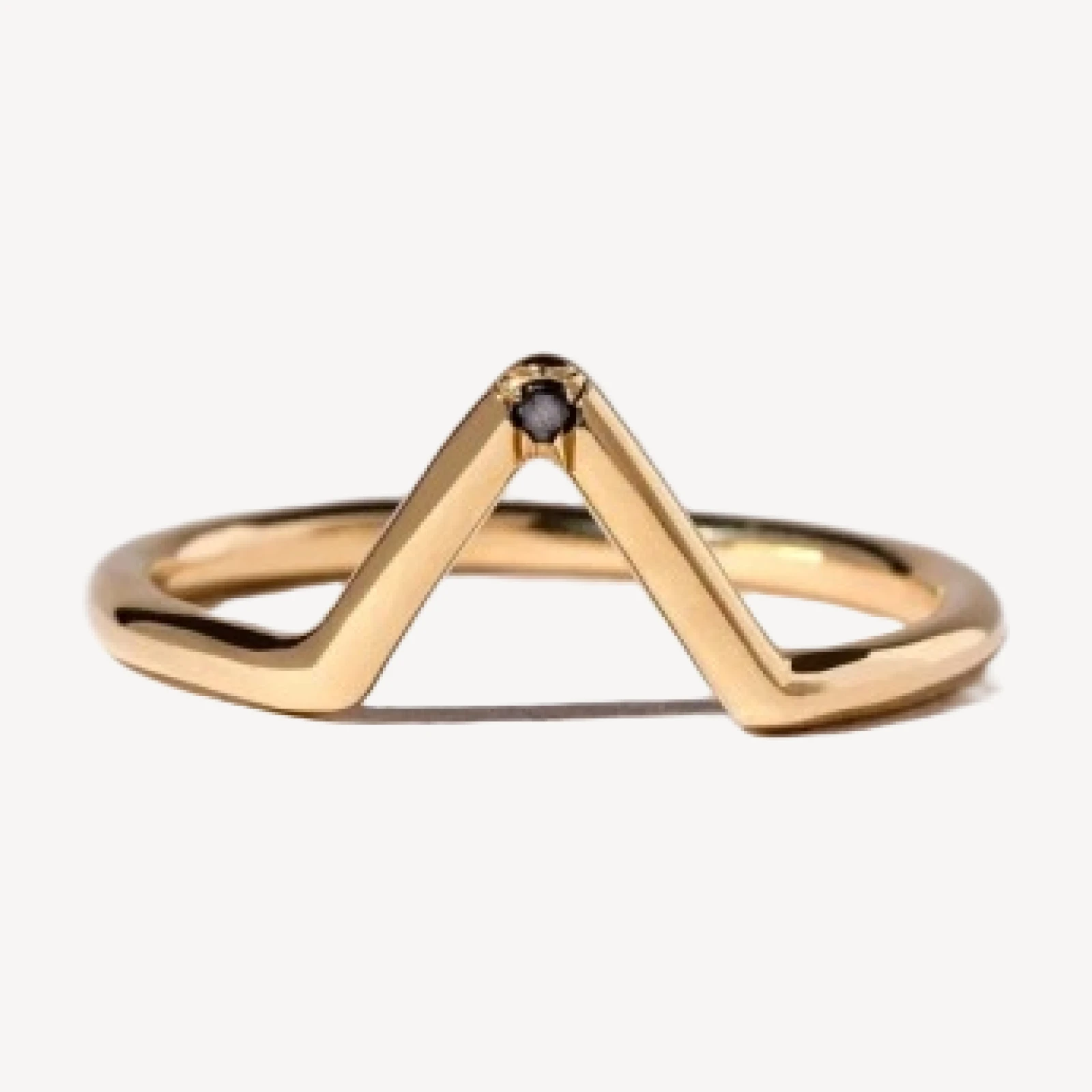 Triangle Band - Single Burnish-Set Stone